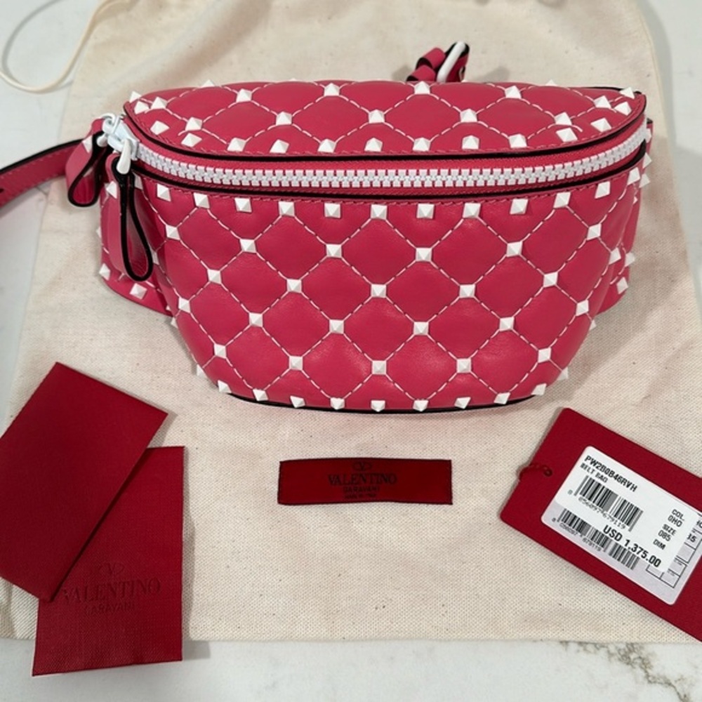 Valentino lamb skin studded waist belt like new with tags